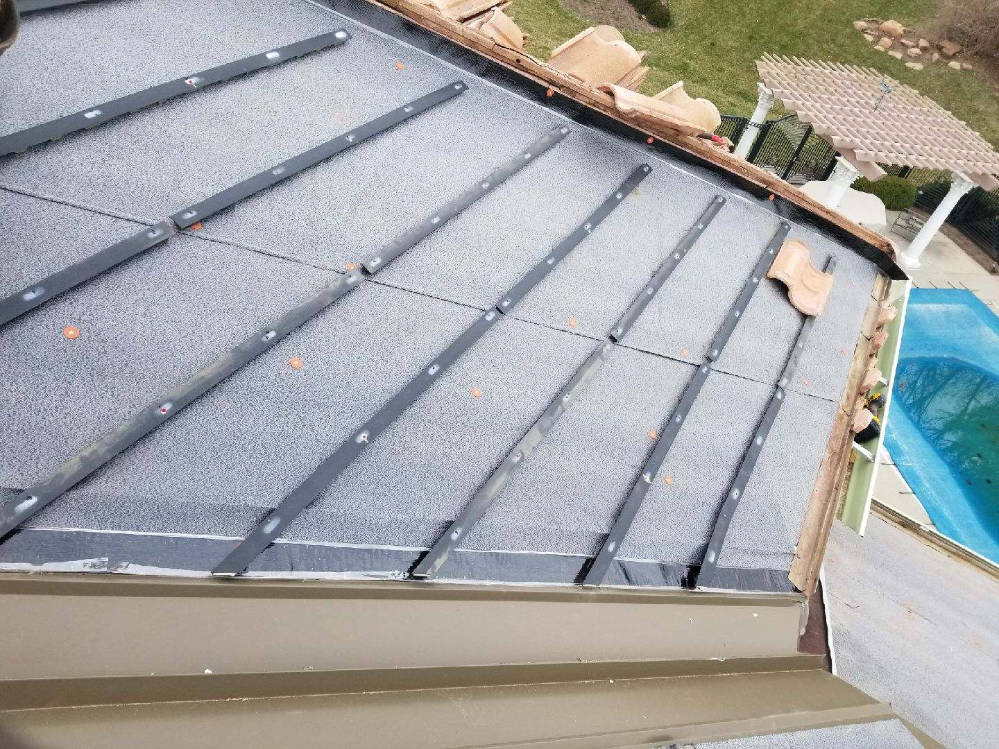 concrete tile roof after